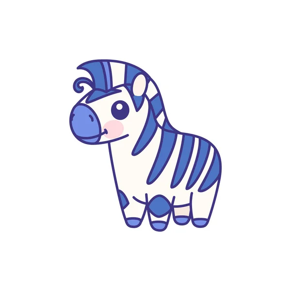 Vektorová Plochá Pruhovaná Zebra Roztomilé Zvíře — Stockový vektor