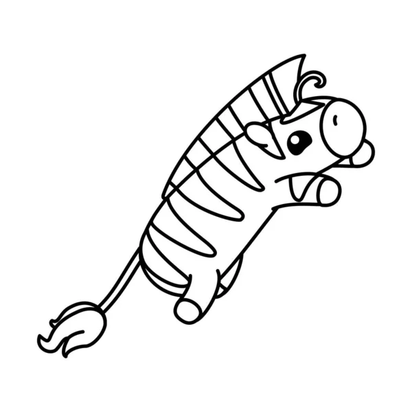 Vektör Şirin Bebek Zebra Çocuk Boyama Kitabı Sayfası — Stok Vektör