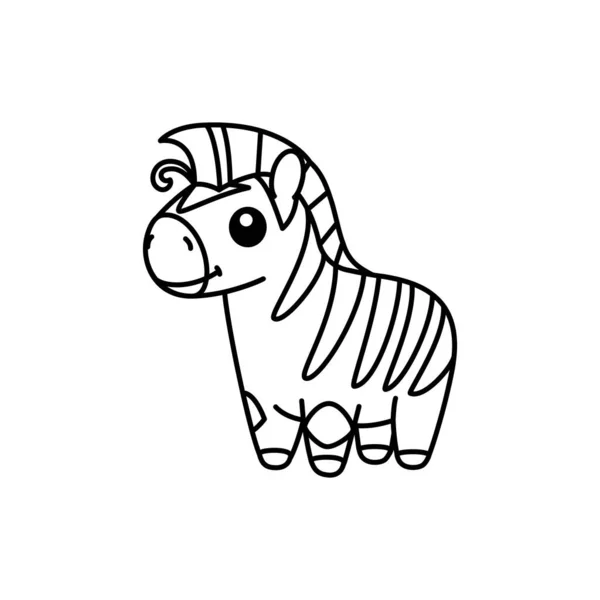 Vektor Söt Baby Zebra Barn Målarbok Sida — Stock vektor