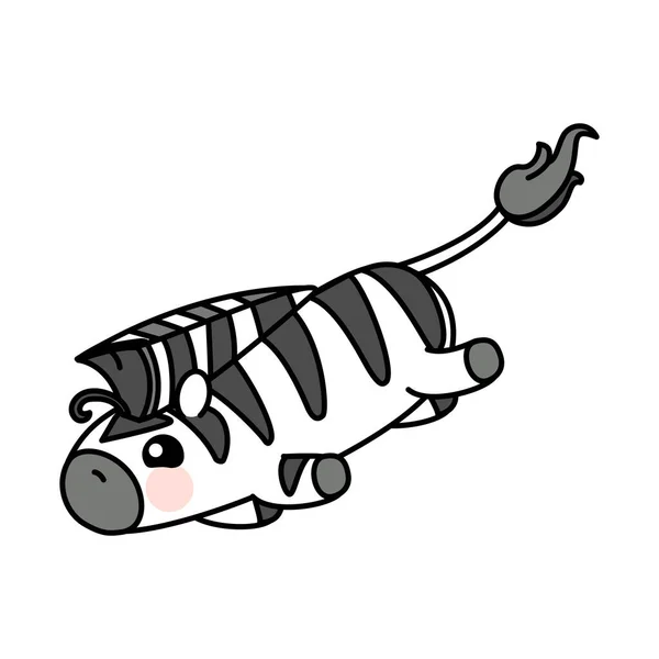 Zebra Del Bambino Strisce Vector Scandi Animale Carino — Vettoriale Stock