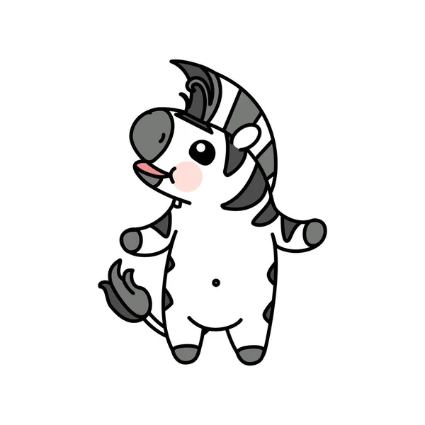 Vectorschandaal Gestreepte Baby Zebra Schattig Dier — Stockvector