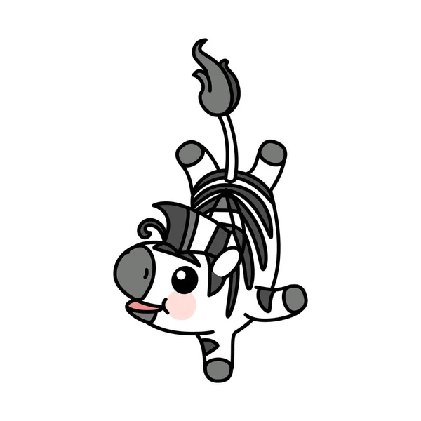 Vectorschandaal Gestreepte Baby Zebra Schattig Dier — Stockvector