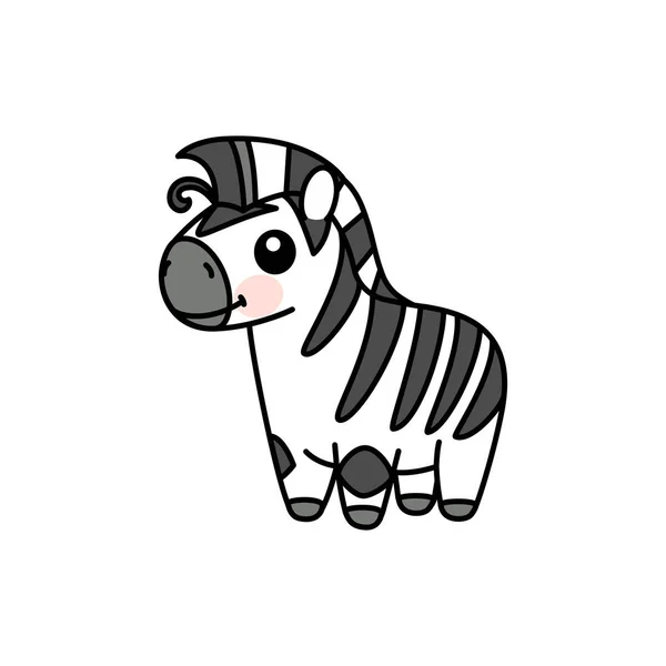 Vectorschandaal Gestreepte Baby Zebra Schattig Dier — Stockvector