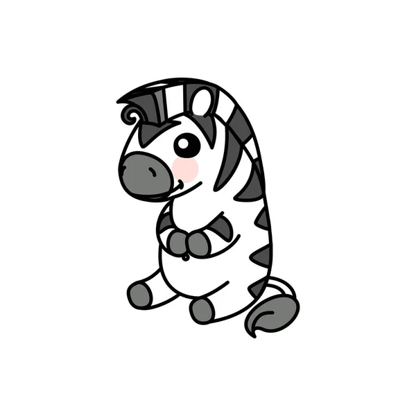 Vektor Botrány Csíkos Baba Zebra Aranyos Állat — Stock Vector