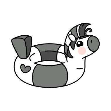 Vektör Scandi çizgili bebek zebra. Sevimli hayvan.