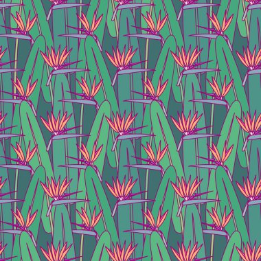 vektör tropikal bitkiler kusursuz desenli klipsleme sanatı