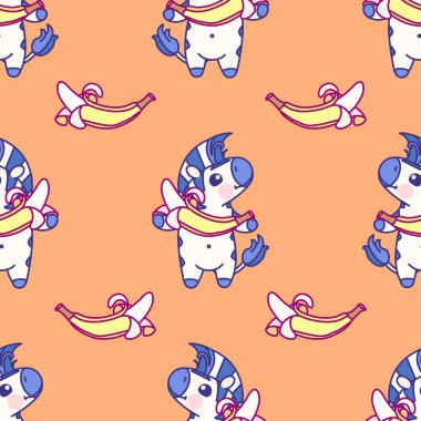 vektör şirin zebra dikişsiz klip sanatı