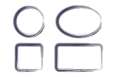 Vektör geometrik çerçeve ayarlandı. Çember oval kare