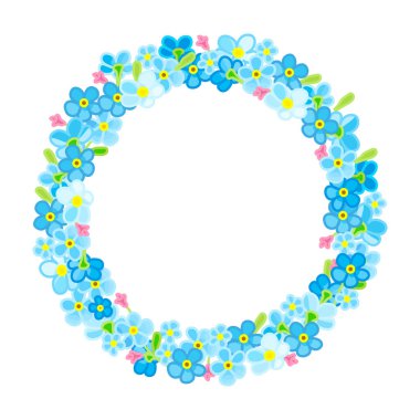 vektör çiçekleri çerçeve deseni izole edilmiş beyaz