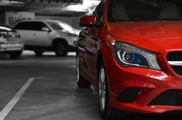 Parked car on the underground parking — Stock Photo, Image