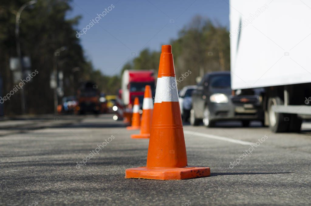 cone barrier repair road