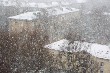 Şehirde yoğun kar yağışı