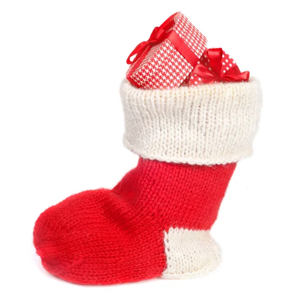 Christmas sock with gifts — Stock Photo, Image