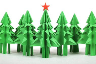 Origami Noel ağaçları