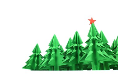 Origami Noel ağaçları