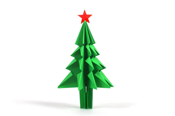 折纸圣诞树 — 图库照片