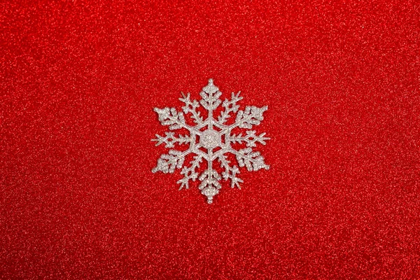Silver decorative snowflake — Stock Photo, Image