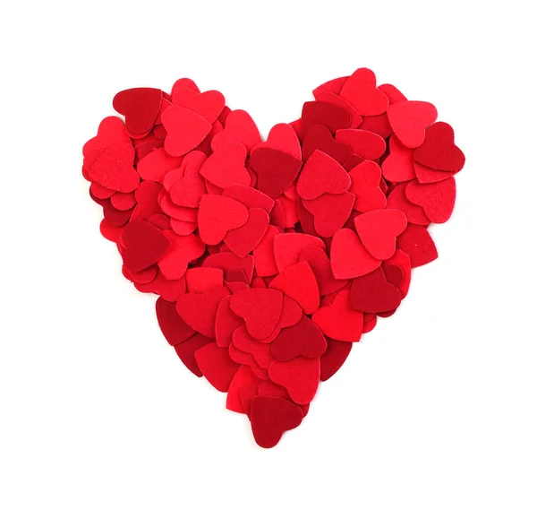 Coração feito de pequenos corações de papel — Fotografia de Stock