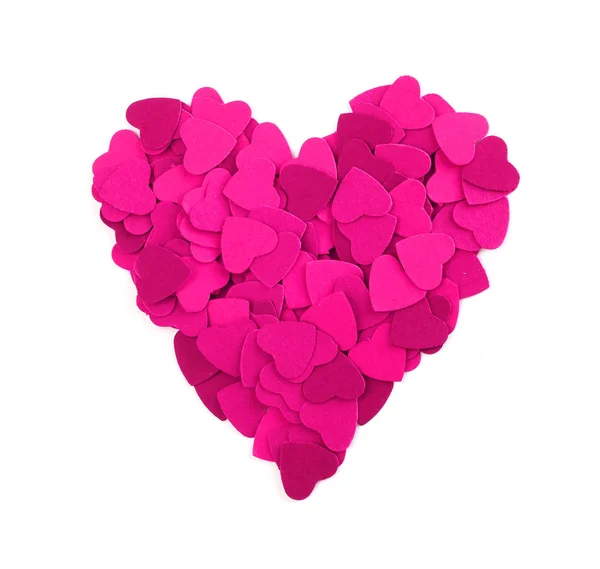 Heart made of small paper hearts — Stock Photo, Image