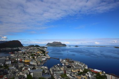 Alesund, Norveç panoramik görünüm