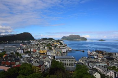 Alesund, Norveç panoramik görünüm