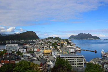 Alesund, Norveç panoramik görünüm