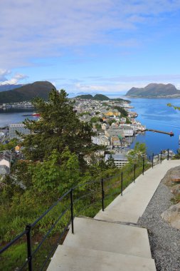 Alesund, Norveç panoramik görünüm