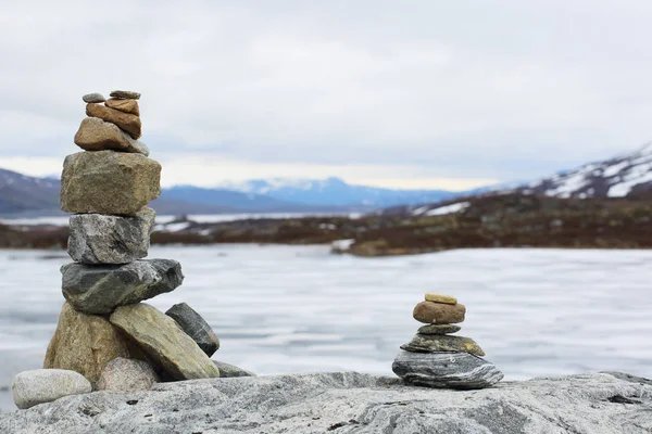 Pierres empilées en Norvège — Photo