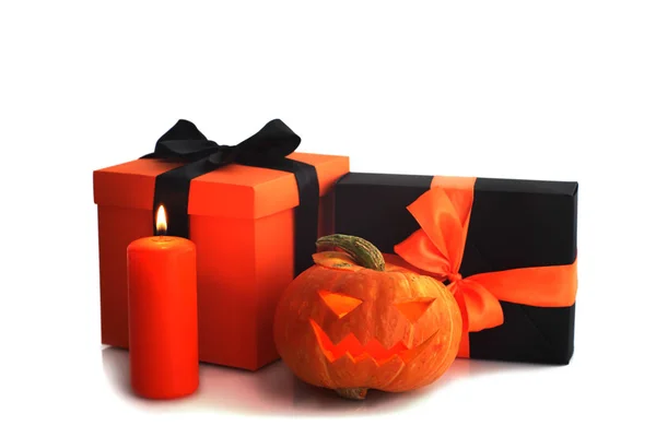 Citrouille et cadeaux d'Halloween — Photo