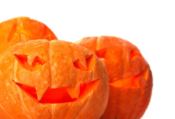 Citrouilles d'Halloween sur blanc — Photo