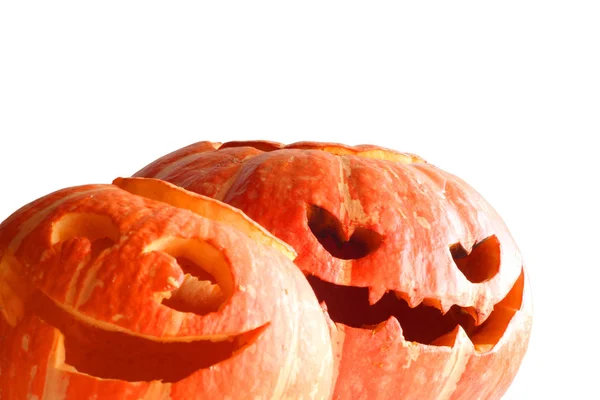 Calabazas de Halloween en blanco Imagen de archivo