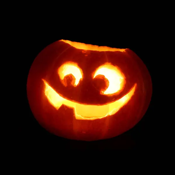 Halloween pumpkin on black — Stock Photo, Image