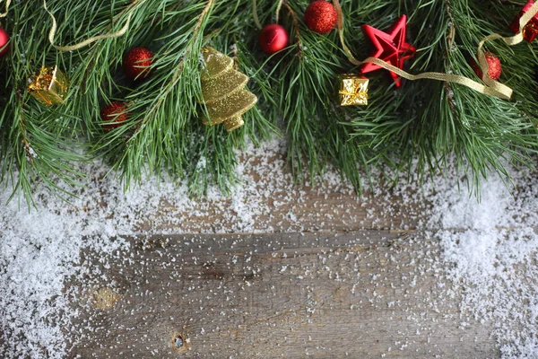 Biglietto di Natale su sfondo di legno — Foto Stock