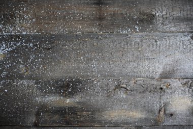 Karlı eski ahşap doku