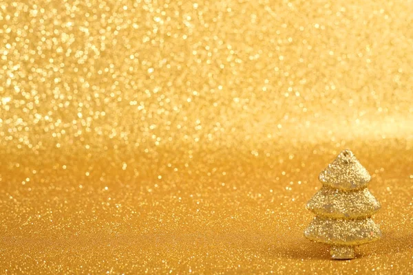 ゴールデン クリスマス モミの木 — ストック写真