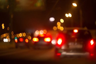 Soyut bokeh trafik reçel ışıkları