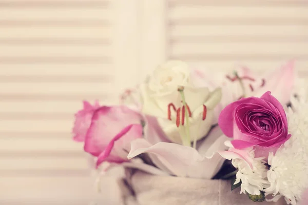 Flowers in basket — Stock Photo, Image