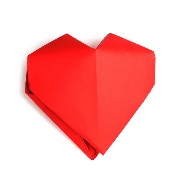 Red origami heart — Stock Photo, Image