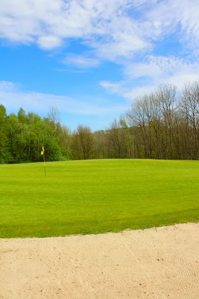 Sand bunkers on the golf course — Stock Photo, Image