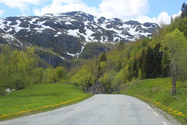 Malerische norwegische Straße — Stockfoto