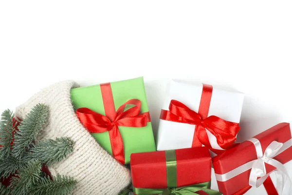 Christmas stocking with gifts — Stock Photo, Image