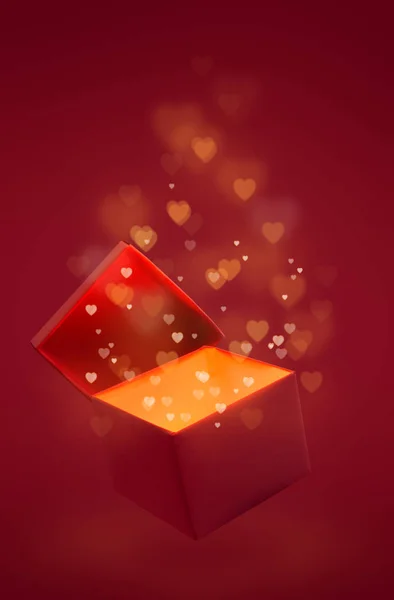 Boîte magique avec cadeau d'amour — Photo