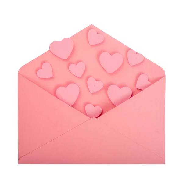 Carta de amor rosa sobre blanco — Foto de Stock