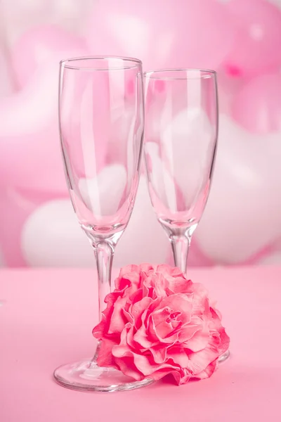 San Valentín copas de champán día —  Fotos de Stock