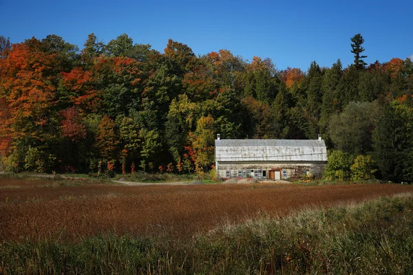 Petite grange pendant la saison d'automne — Photo