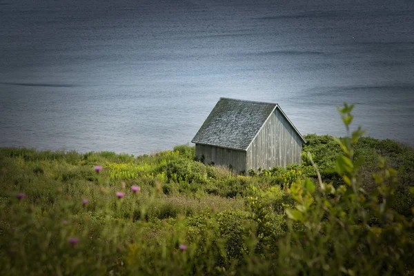 Piccolo fienile in un campo — Foto Stock