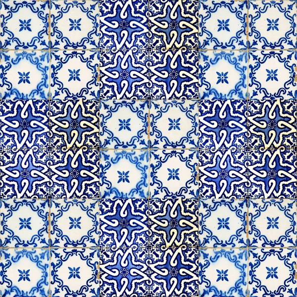 Collage van keramische tegels uit Portugal — Stockfoto