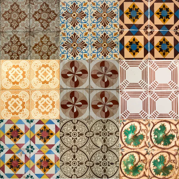 Collage of ceramic tiles from Portugal — Stock Photo, Image