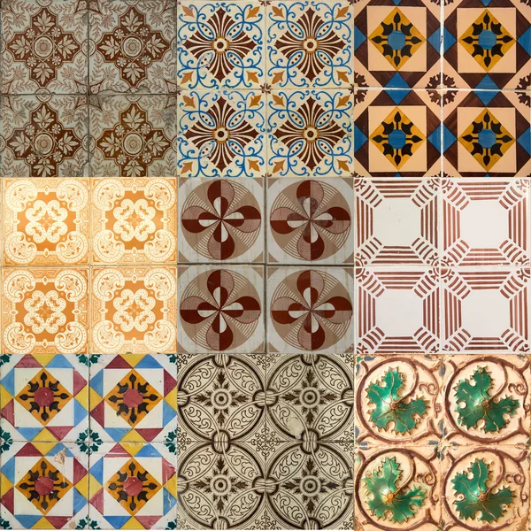 Colagem de azulejos de cerâmica de Portugal — Fotografia de Stock