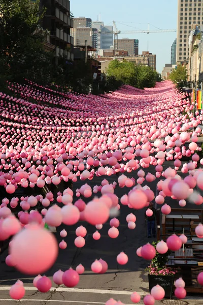 Pink balls in Gay area in Montreal — Stock Photo, Image